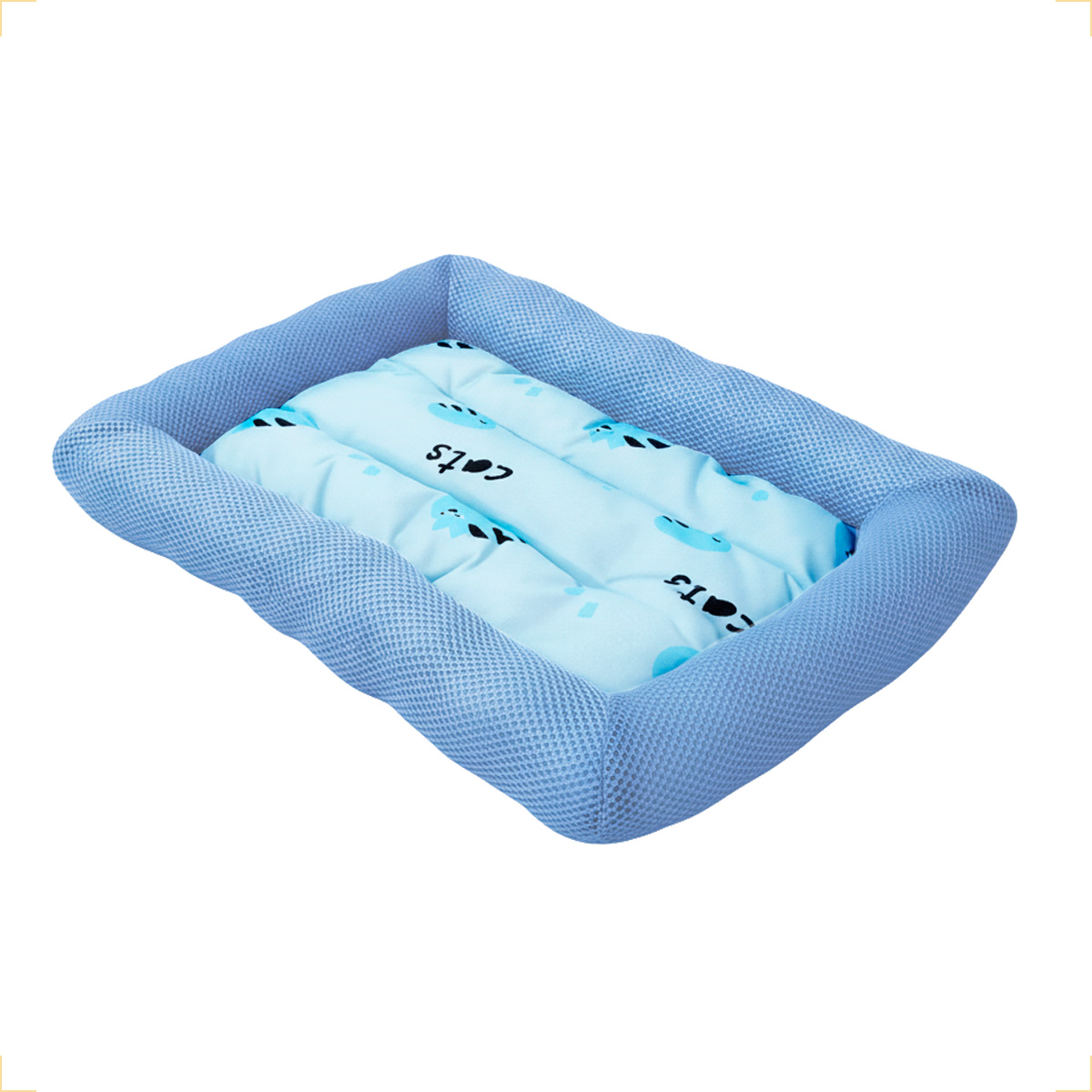 Colchonete refrescante Cães Gatos G  80x60 cm até 25 kg - Azul
