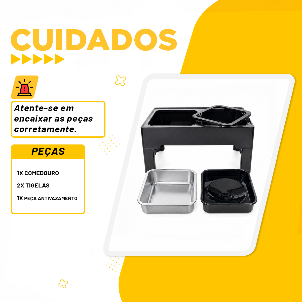 Comedouro e Bebedouro Elevado Cães e Gatos - Inox — foto 6