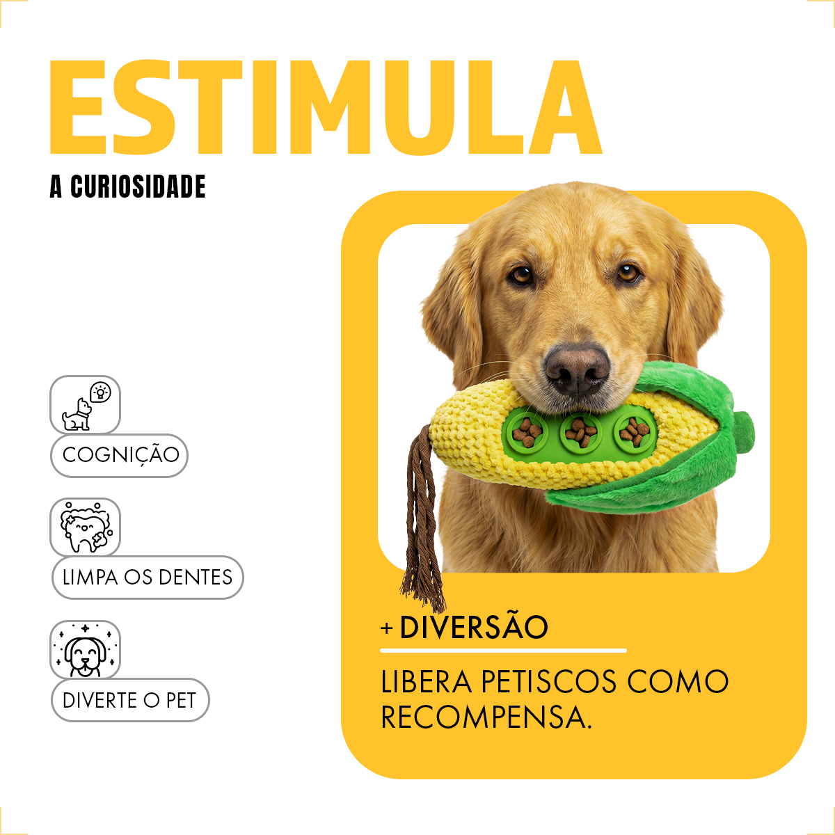 Brinquedo Pelúcia Pet Porta Petiscos Vegetais AFP - MILHO — foto 4