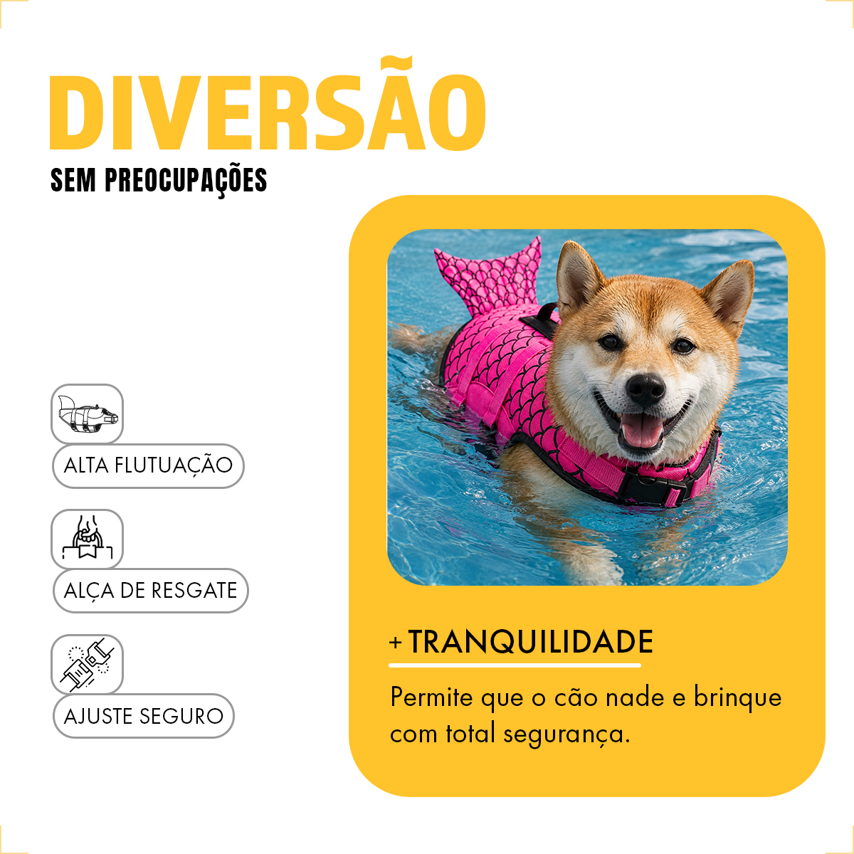 COLETE SALVA VIDAS (G)  CACHORRO - Sereia — foto 5