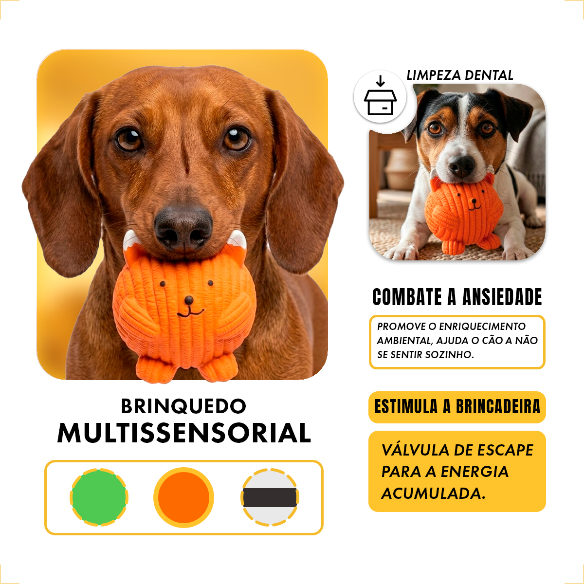 Brinquedo Látex Bola Animais Pet Cães FOFOS - Raposa — foto 5