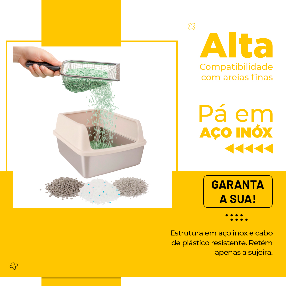 Pazinha Higiênica para Areia de Gato Peneira de Metal  — foto 5