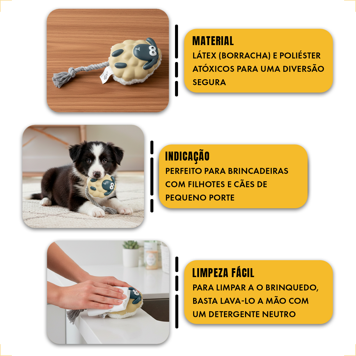 Brinquedo Interativo Corda  - OVELHA — foto 5