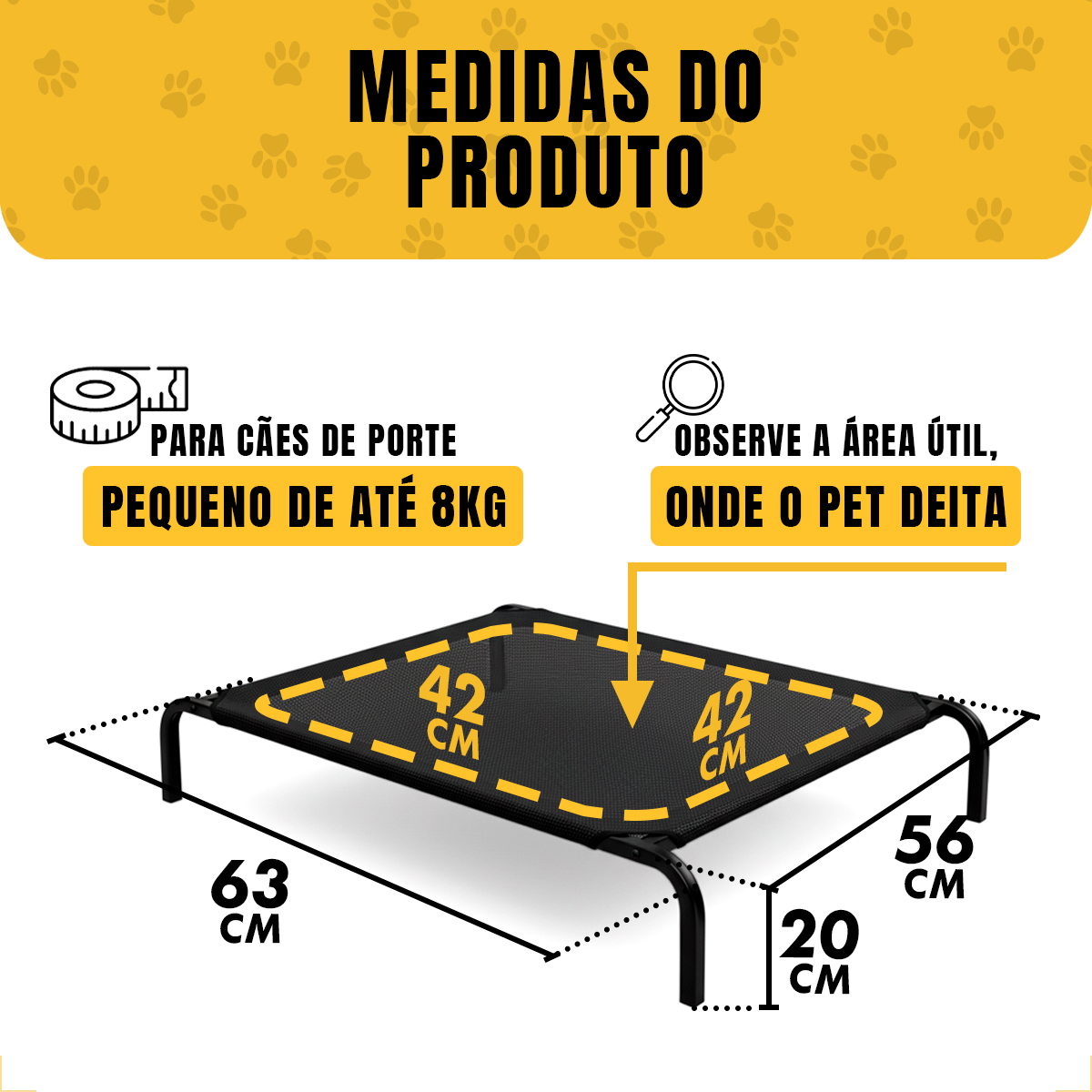 Cama Elevada Pet M 63cmx56cm até 20KG — foto 3