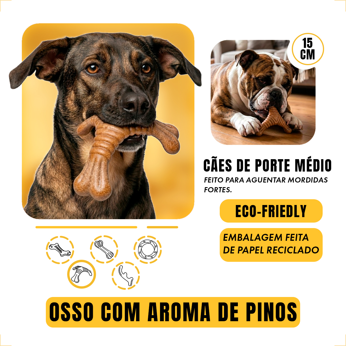 Osso Pet Cães Médios e Grandes Bambu FOFOS - Triângulo — foto 5
