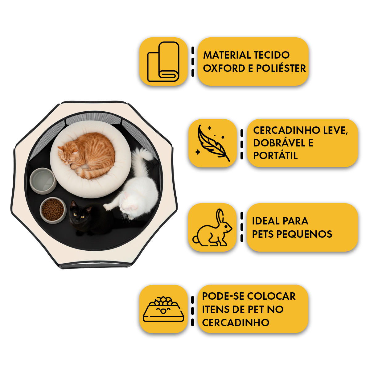 Cercadinho Pet Portátil Dobrável M  91 cm  - Cinza — foto 5