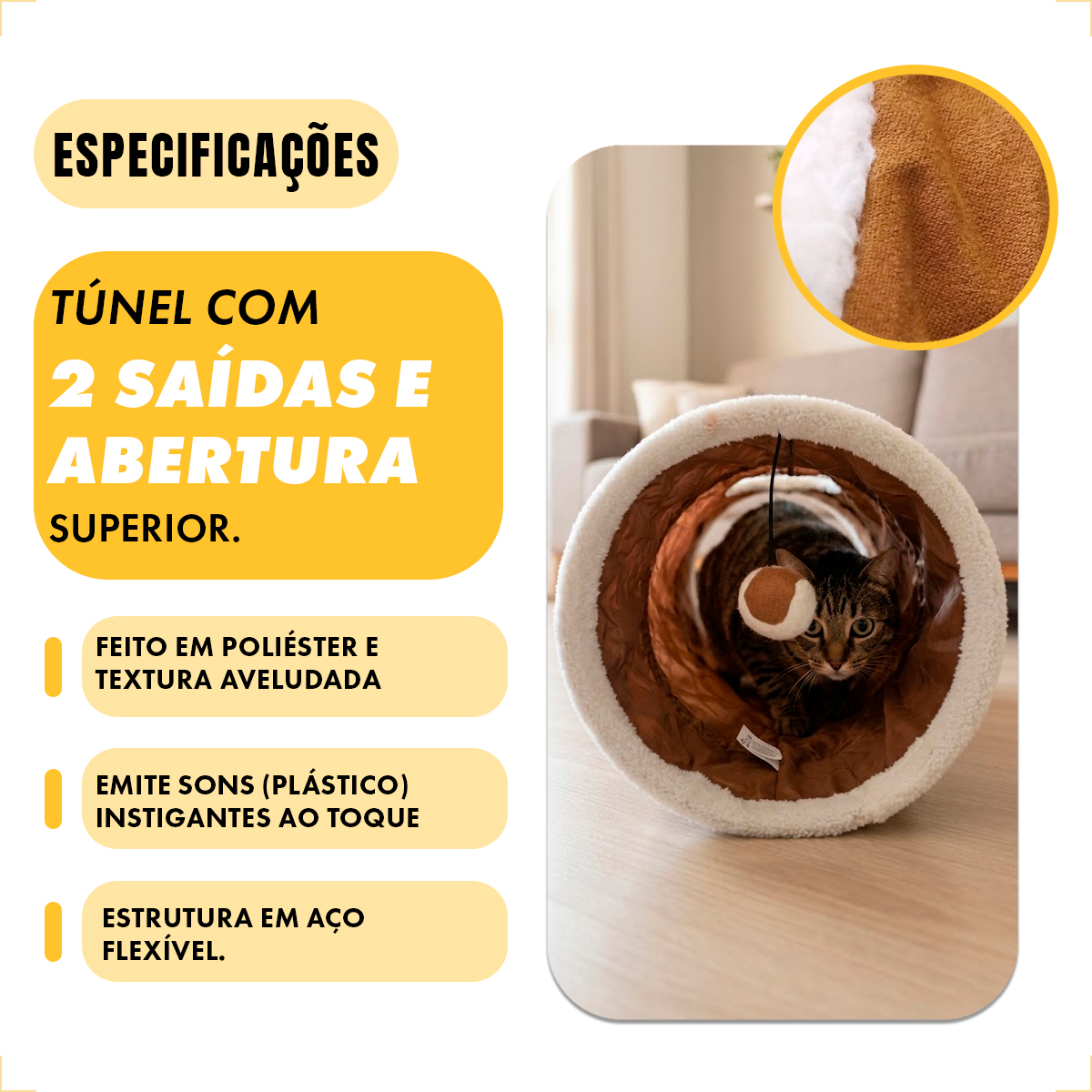 Túnel para Gatos 120 cm AFP — foto 7
