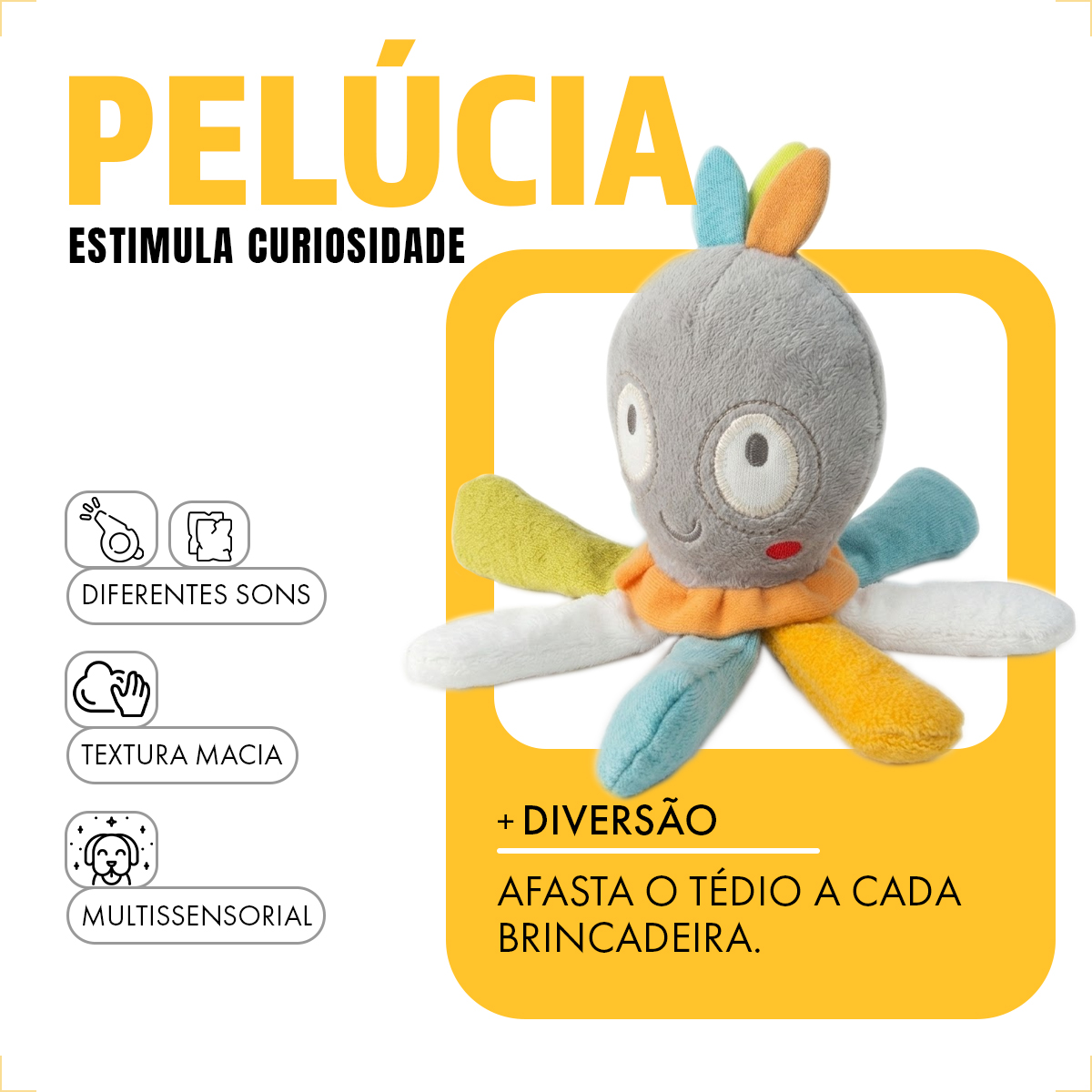 Brinquedo de Pelúcia para Filhotes - POLVO — foto 7