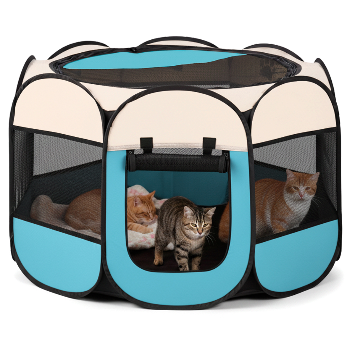 Cercadinho Pet Portátil Dobrável G 114cm - Azul — foto 2