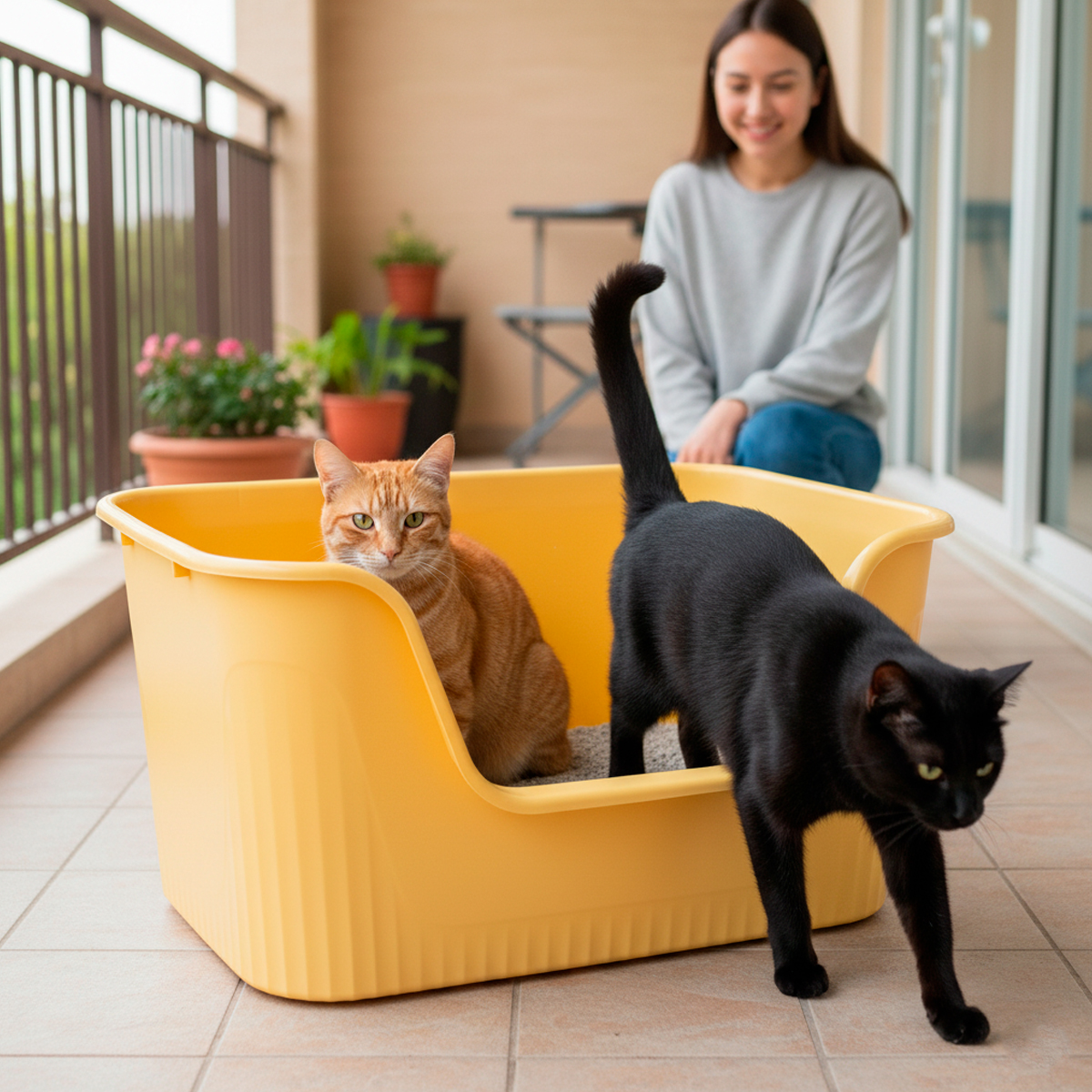 Caixa de Areia  Banheiro de Gato Grande 78x48x33 ANIMAUX - Amarelo — foto 8