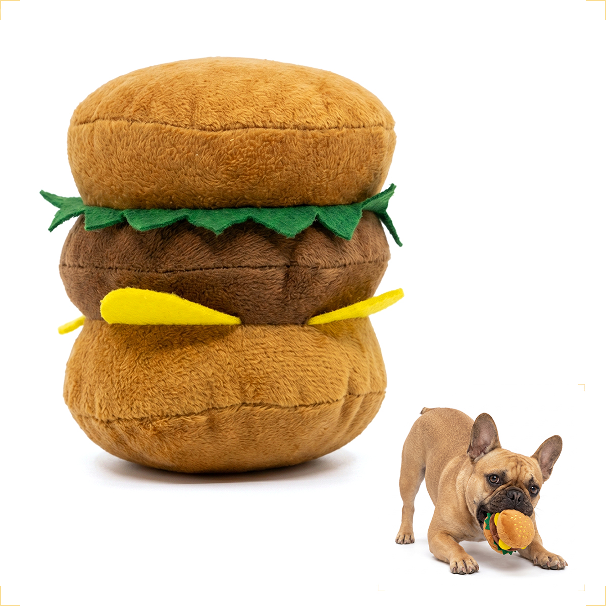 Pelúcia E Brinquedo Fast Food Diversão Para Pet Cães e Gatos - Hamburguer — foto 4