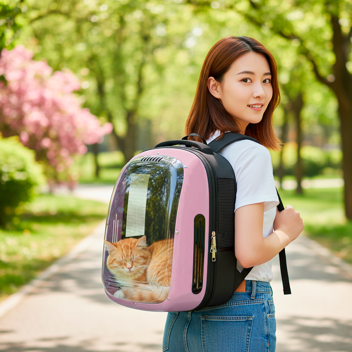 Mochila Pet Panorâmica Visor  Pet até 5 kg - Rosa — foto 6