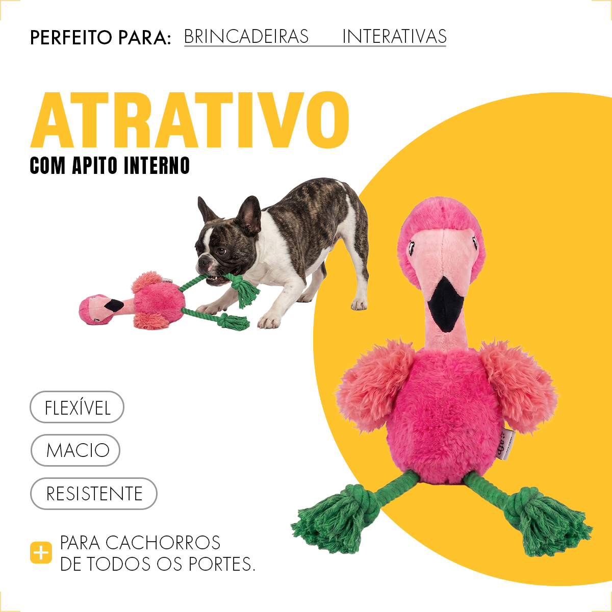 Brinquedo Pet Pelúcia Corda AFP - FLAMINGO — foto 7