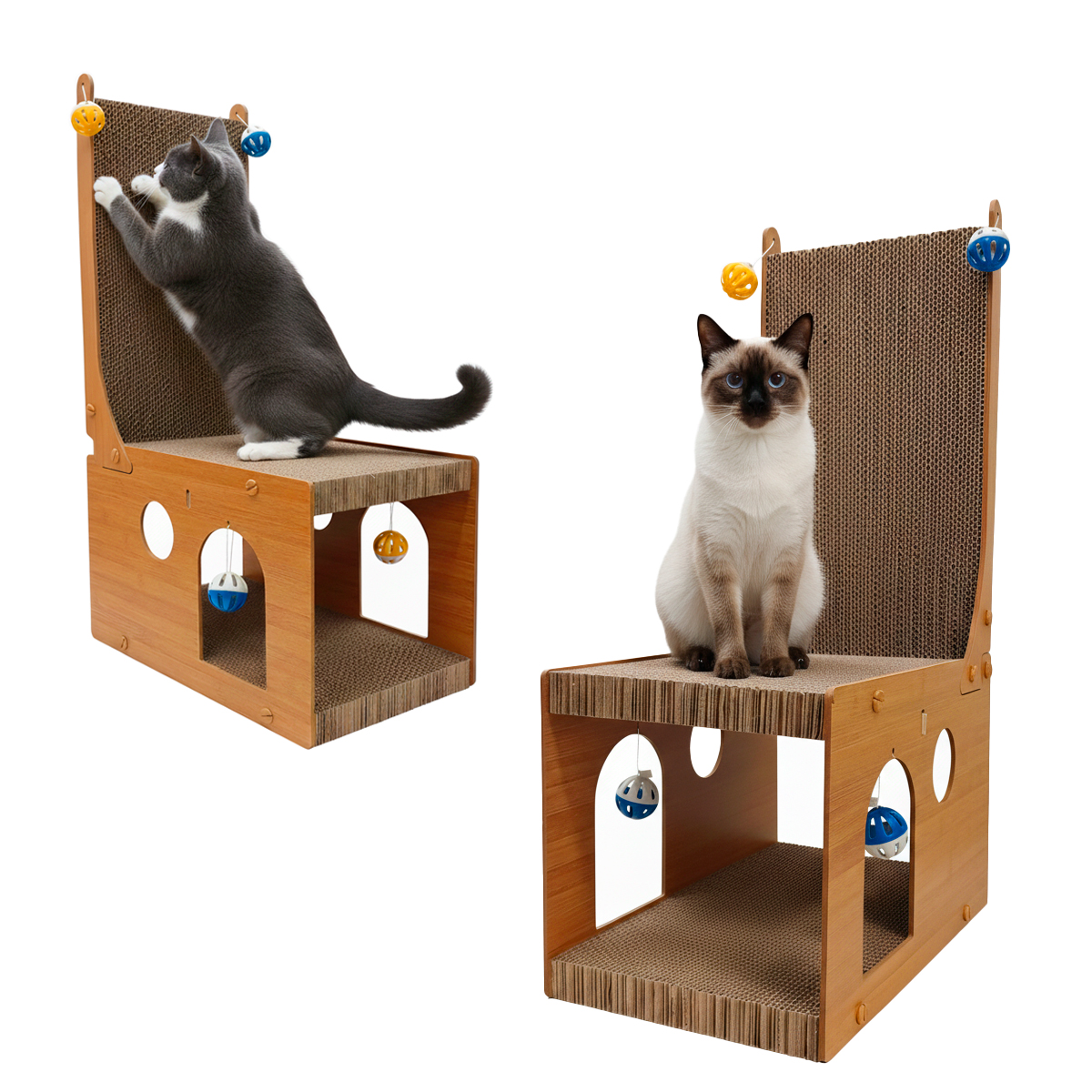 Arranhador Cadeira papelão Interativo Gatos Cadeirinha — foto 4