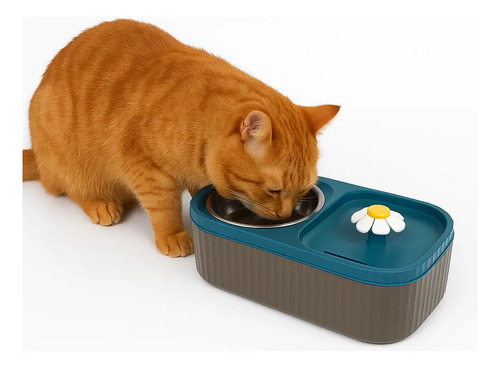 Bebedouro Elevado Gato Fonte Agua Automática 3 Litros Inox  - Azul — foto 2