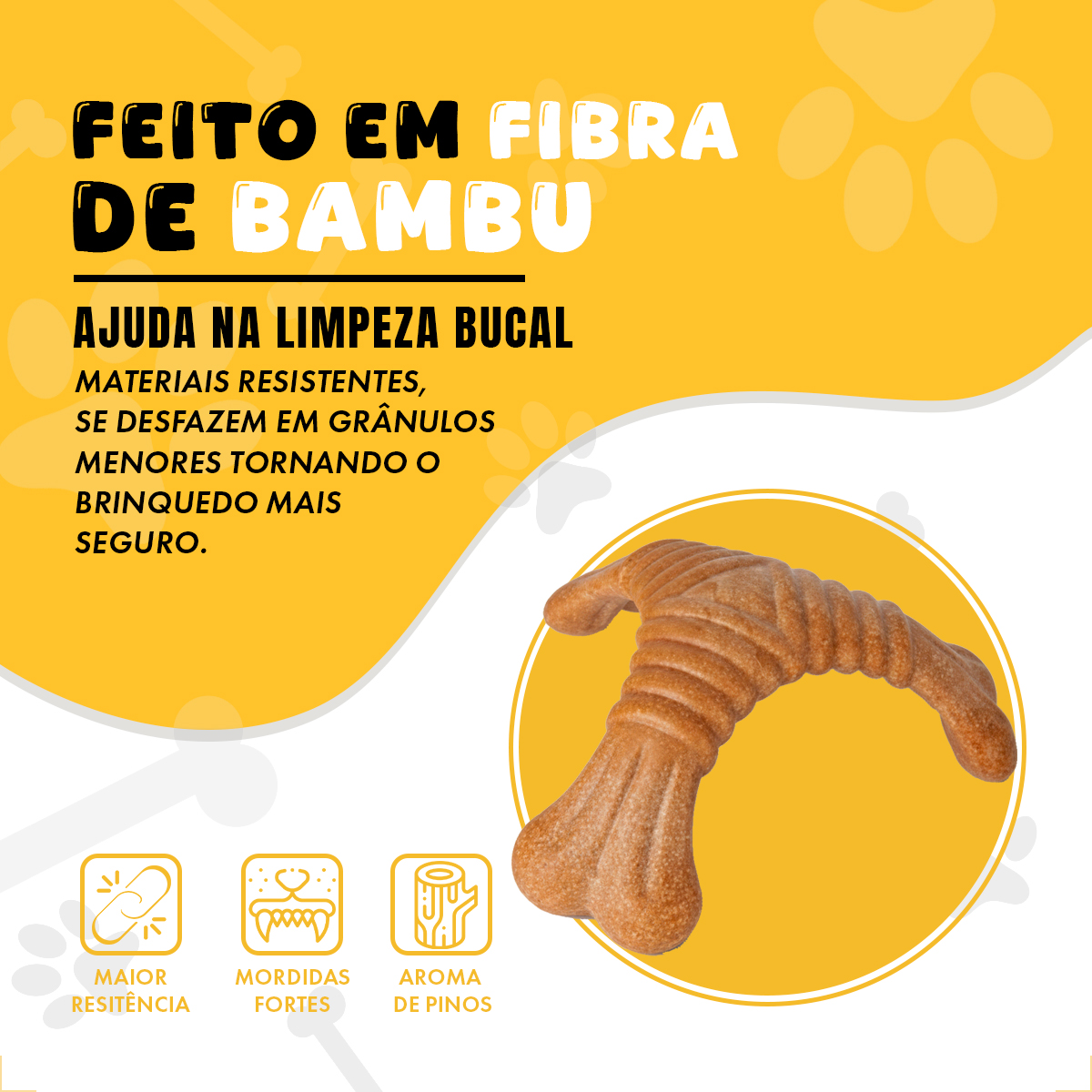Osso Pet Cães Médios e Grandes Bambu FOFOS - Triângulo — foto 4