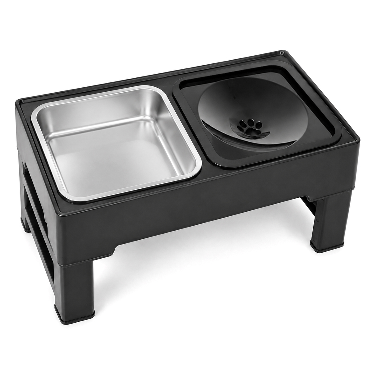 Comedouro e Bebedouro Elevado Cães e Gatos - Inox — foto 4