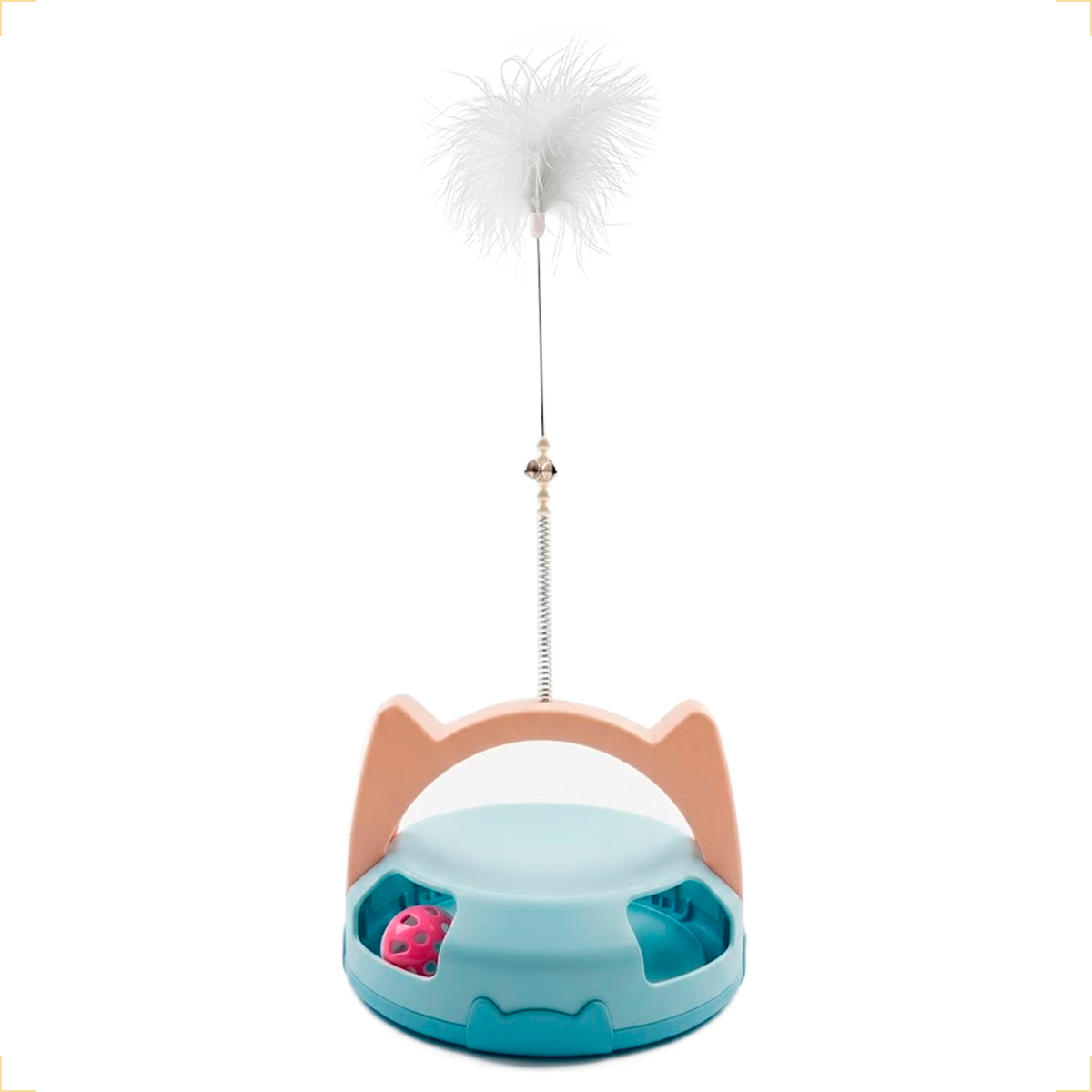 Brinquedo Interativo para Gatos com Guizo e Bolinha - Azul