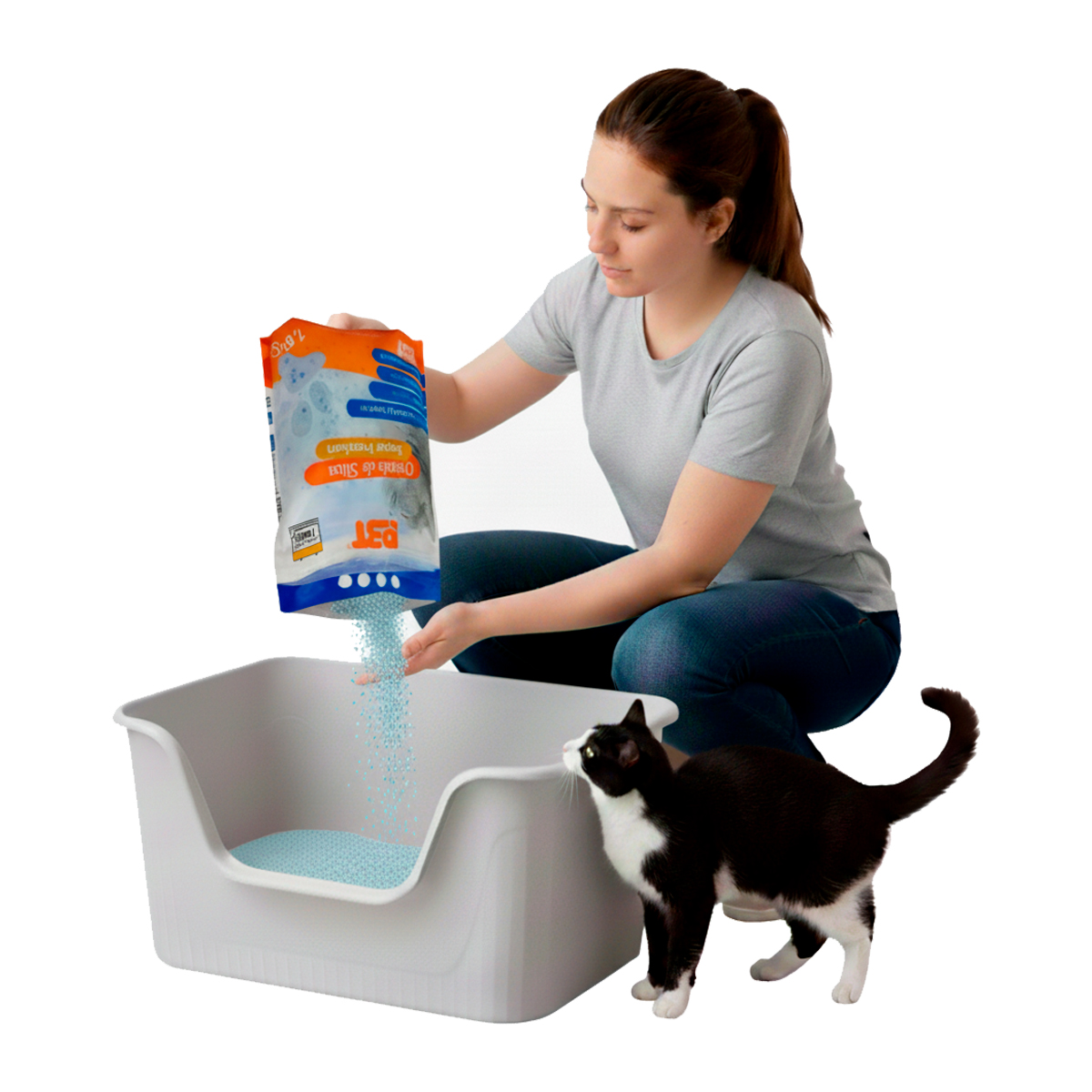 Areia Sanitária de Gato Cristais Sílica GROSSA 1,6kg P3T — foto 8