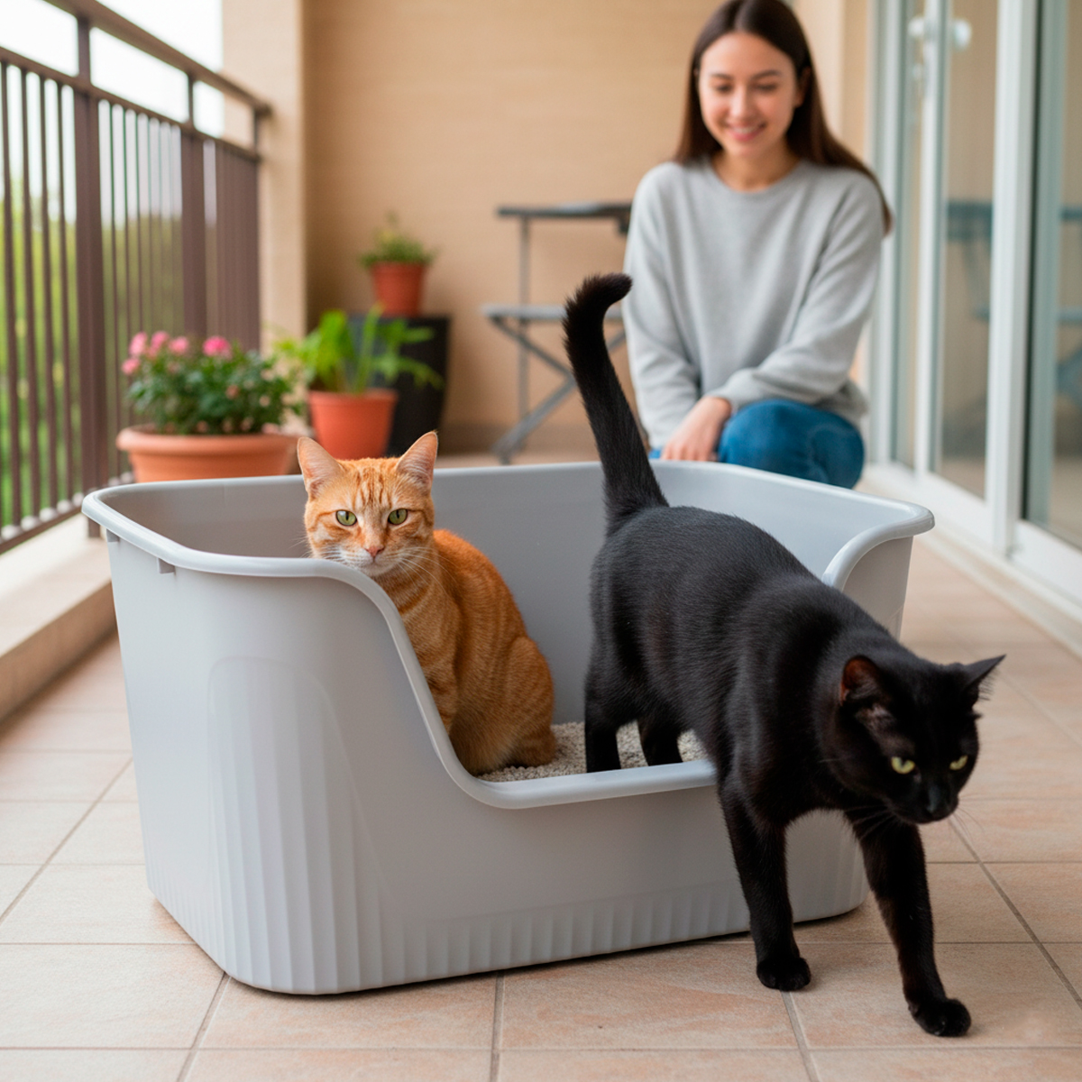 Caixa Areia Banheiro Gato Média 63x44x33 Animaux - Cinza — foto 7