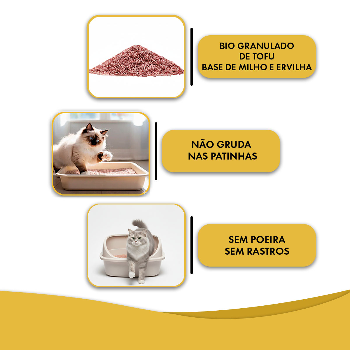 Granulado Biodegradável De Tofu Areia Banheiro  Sanitário de Gato 2kg PÊSSEGO P3T — foto 7