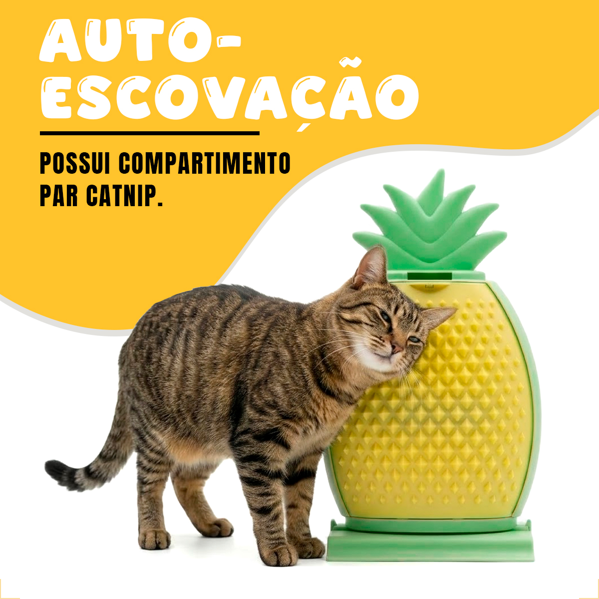 Brinquedo Massageador coçadinha Abacaxi Gatos FOFOS — foto 7