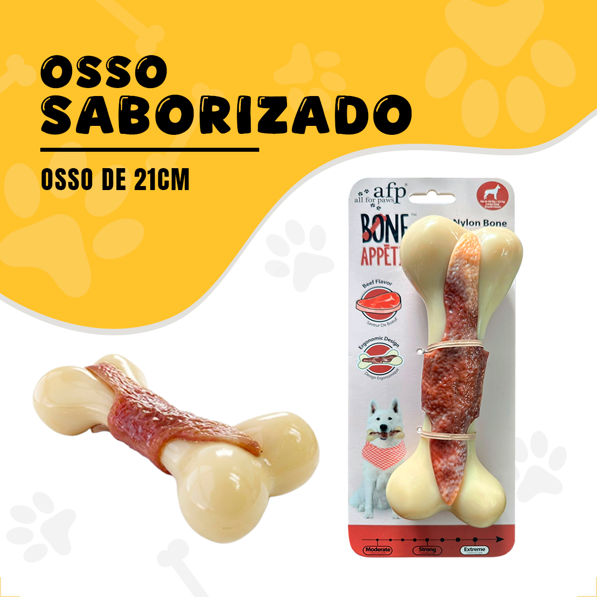 Osso Pet Cães Médios e Grandes até 23 kg Sabor e Cheiro Bacon — foto 2