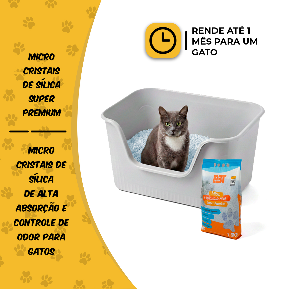 Areia Sanitária de Gato Micro Cristais Sílica FINA 1,6kg P3T — foto 3