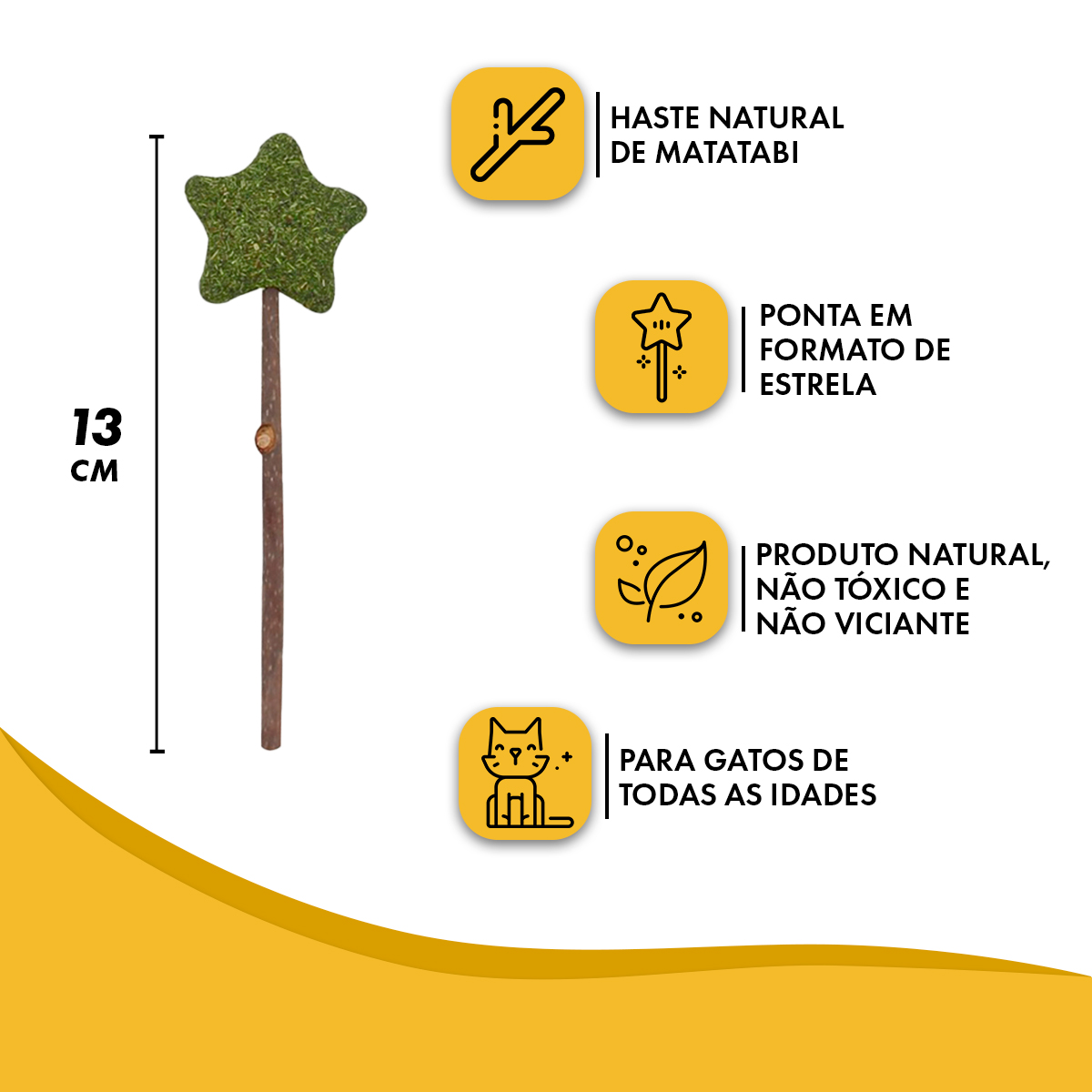 Brinquedo Varinha Catnip Gatos Animaux - Estrela — foto 4