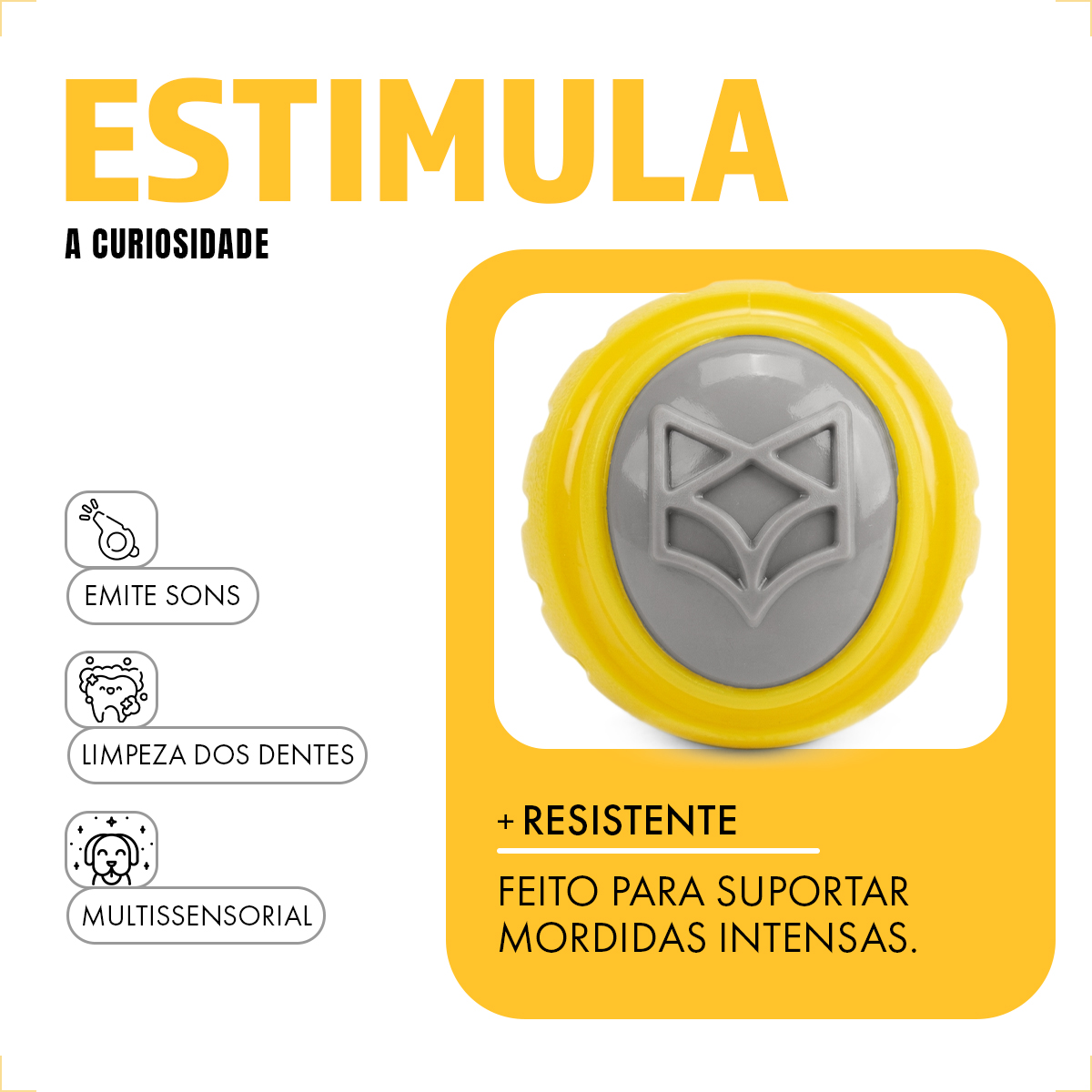 Bola Bolinha apito treinamento interativo reforçada Pet M 7,5cm FOFOS — foto 5