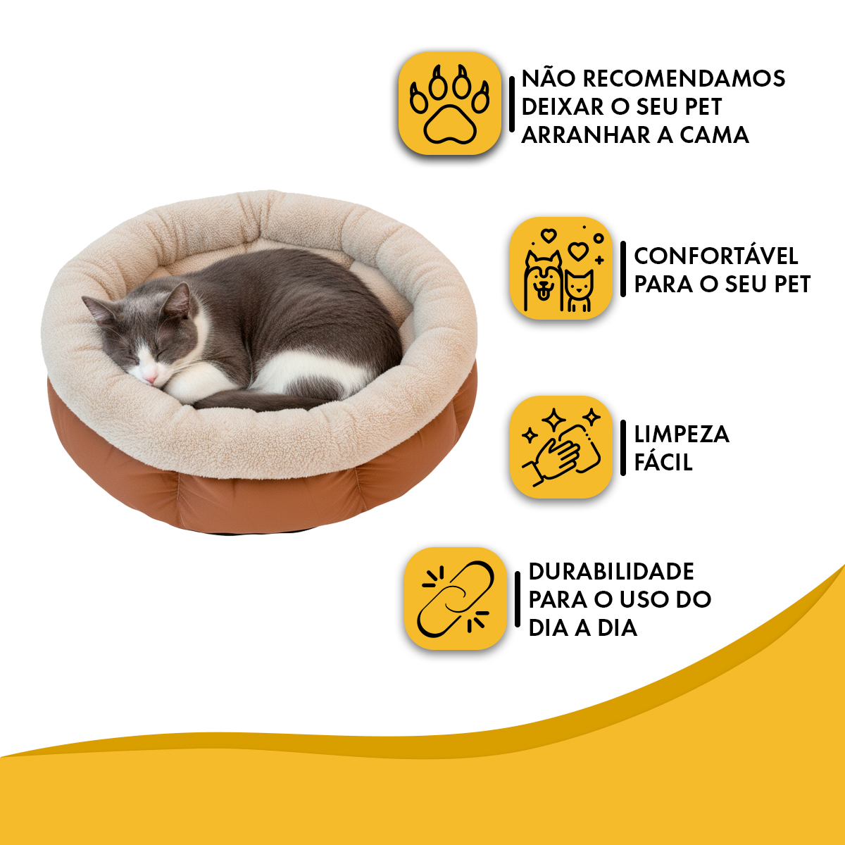 Cama Pet Luxo Ninho -  55 cm compr. x 24 cm Alt.  - BEGE — foto 8