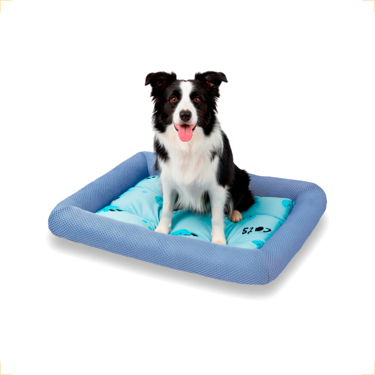 Colchonete refrescante Cães Gatos G  80x60 cm até 25 kg - Azul — foto 2