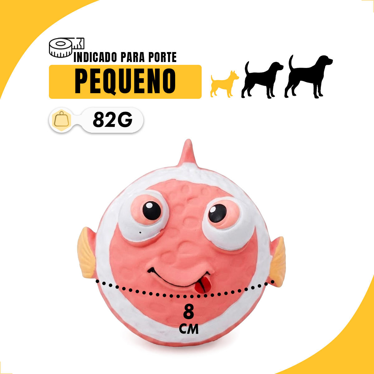 Brinquedo Látex Bola Animais Pet Cães AFP - PEIXE-PALHAÇO — foto 2