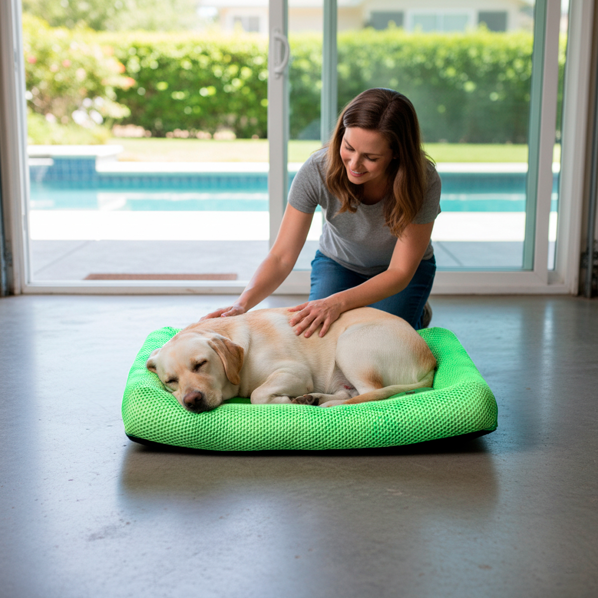 Colchonete refrescante Cães Gatos G  80x60 cm até 25 kg - Verde — foto 8