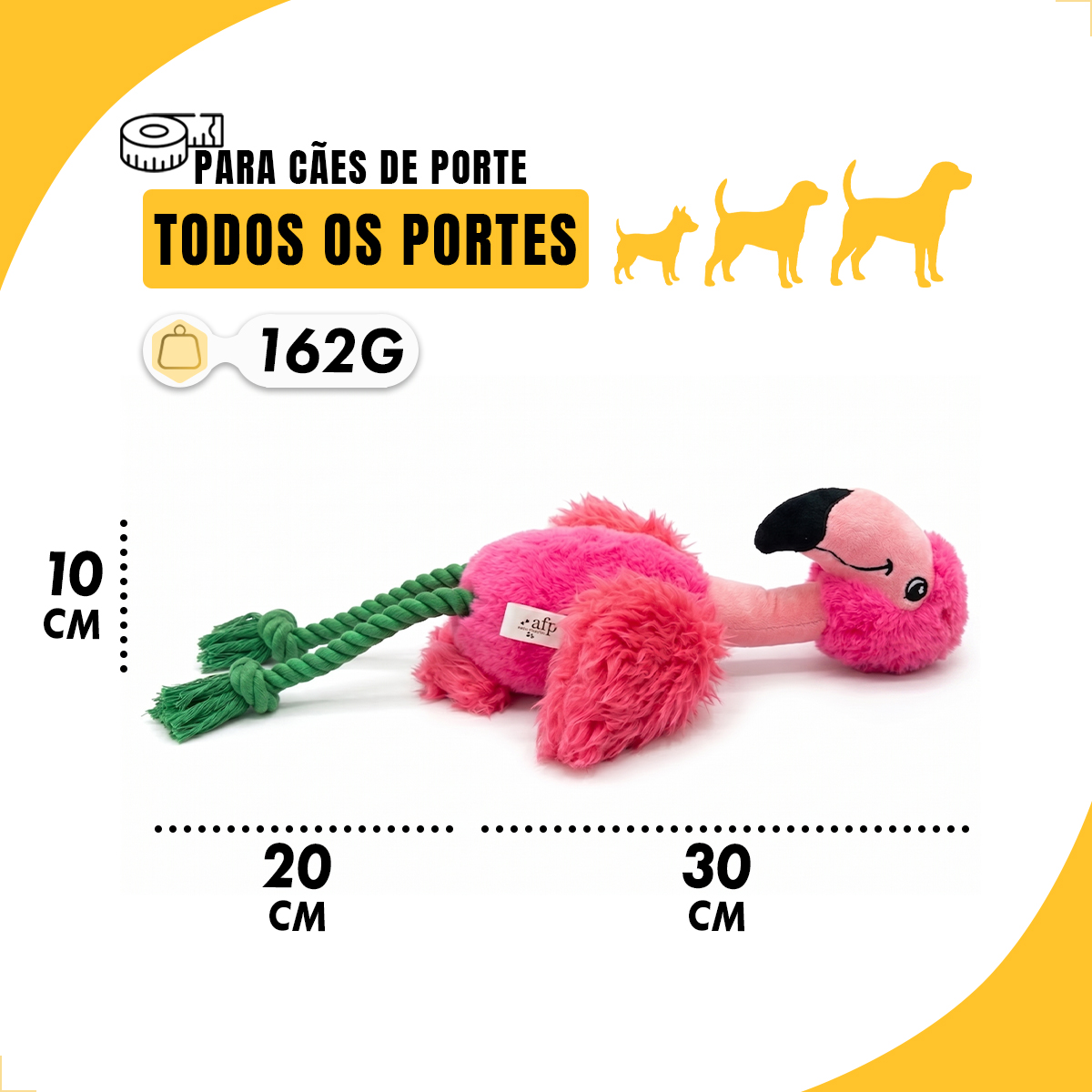 Brinquedo Pet Pelúcia Corda AFP - FLAMINGO — foto 2