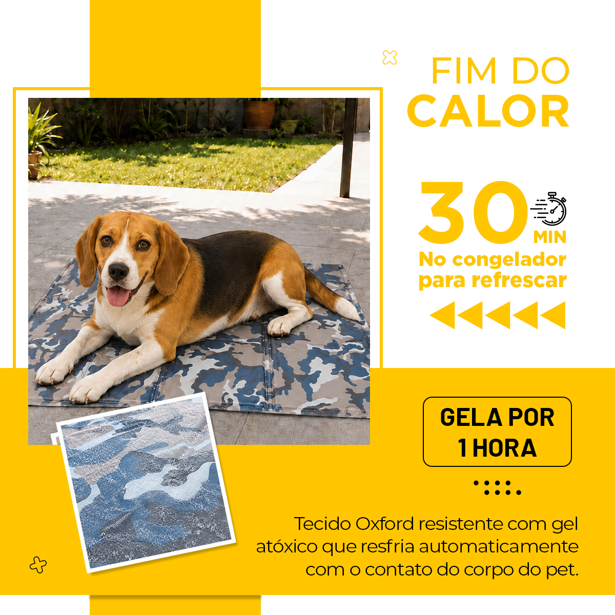 Tapete Gelado de Resfriamento G - 90X50CM - MILITAR — foto 5