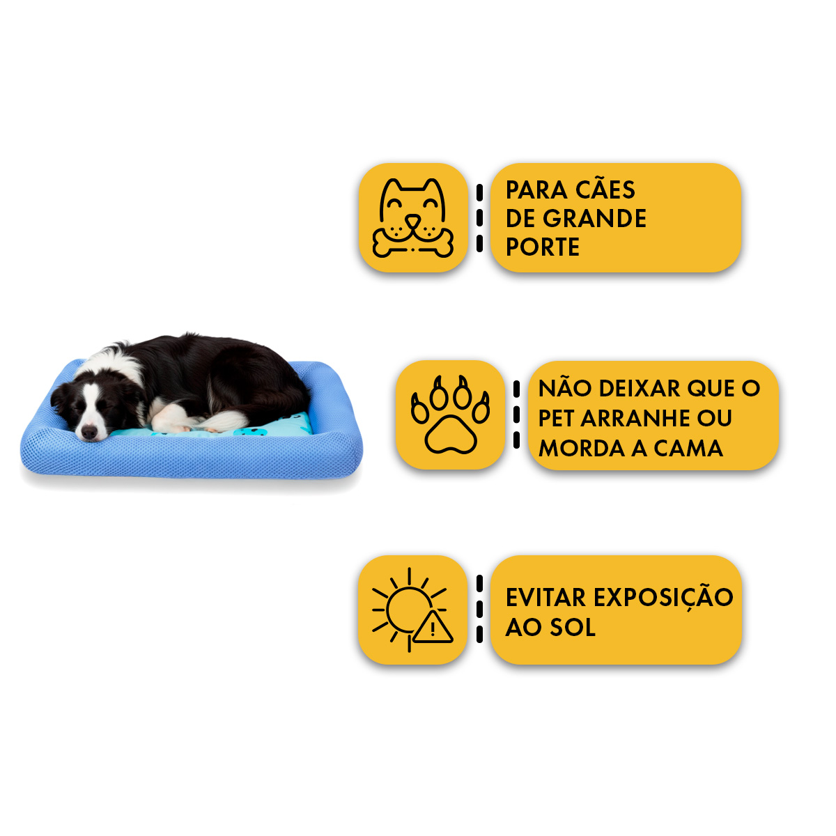 Colchonete refrescante Cães Gatos G  80x60 cm até 25 kg - Azul — foto 6