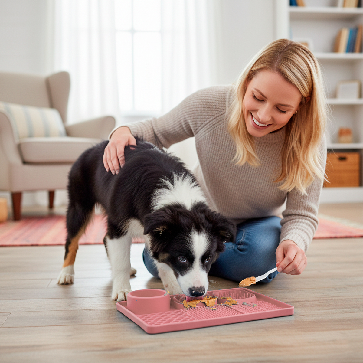Tapete De Alimentação Lenta Cães E Gatos Com Ventosa Animaux - Rosa — foto 8