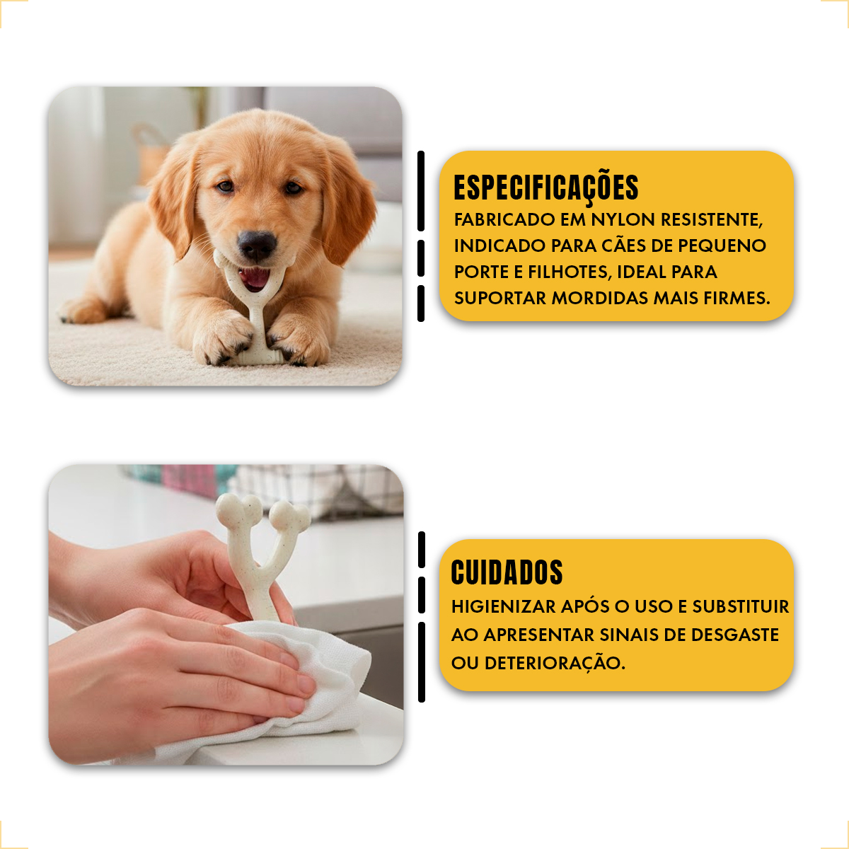 Osso Pet Cães Pequenos Maciço 9 cm - P — foto 4