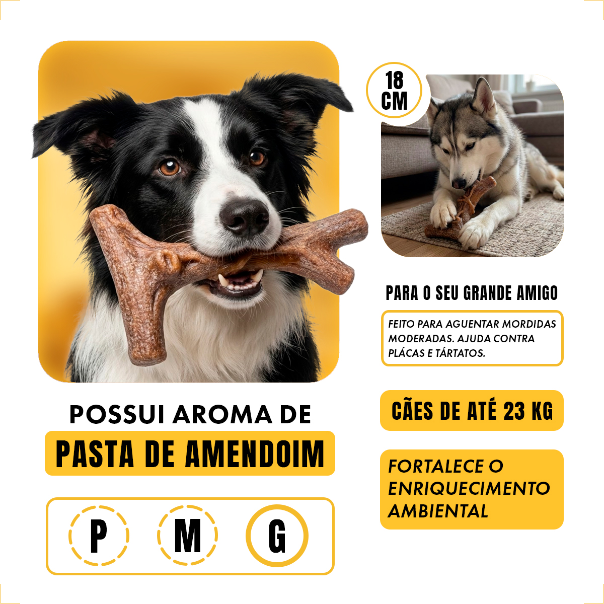 Osso Pet Cães Grandes Sabor Amendoim 18 cm — foto 5