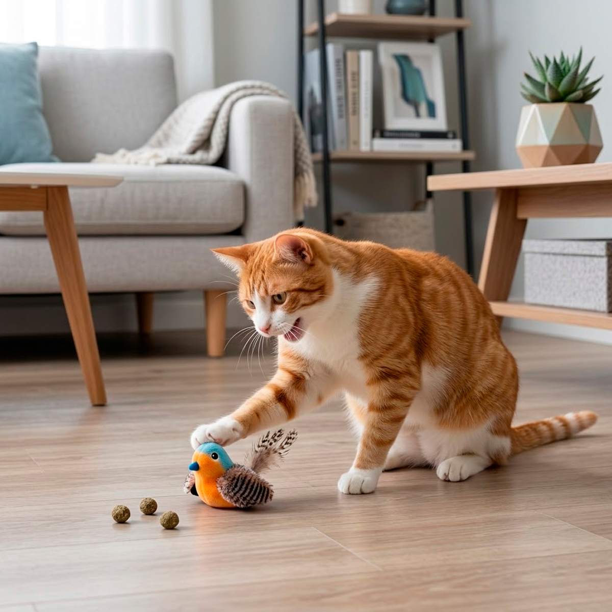 Brinquedo Interativo Som Bolinhas Catnip Aves/Passáros Gatos FOFOS - Pássaro Azul — foto 8