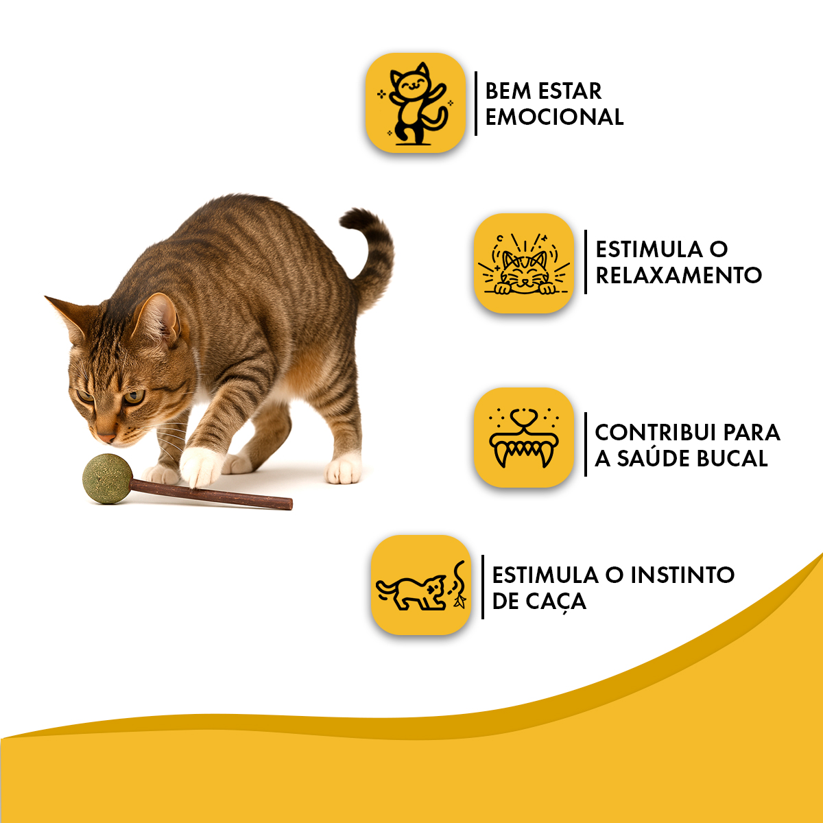 Brinquedo Varinha Catnip Gatos Animaux - Bolinha — foto 5
