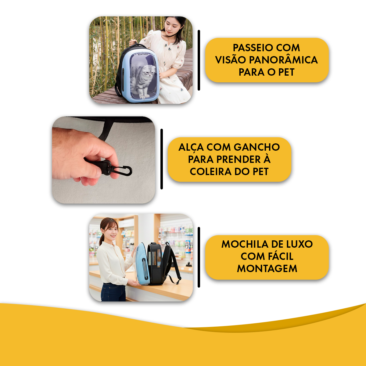 Mochila Pet Panorâmica Visor  Pet até 5 kg - Azul — foto 4