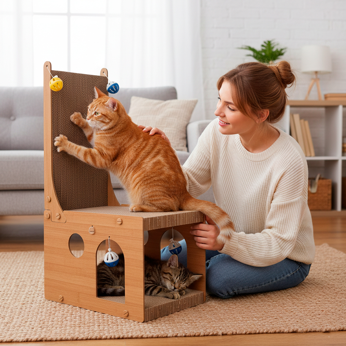Arranhador Cadeira papelão Interativo Gatos Cadeirinha — foto 7
