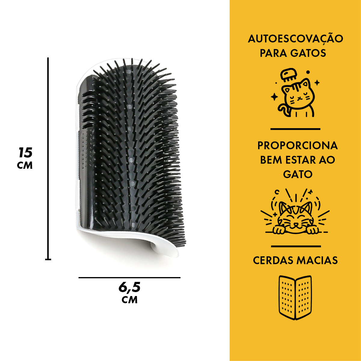 Escova Coçadinha Masssageador Para Gatos - Preto — foto 4