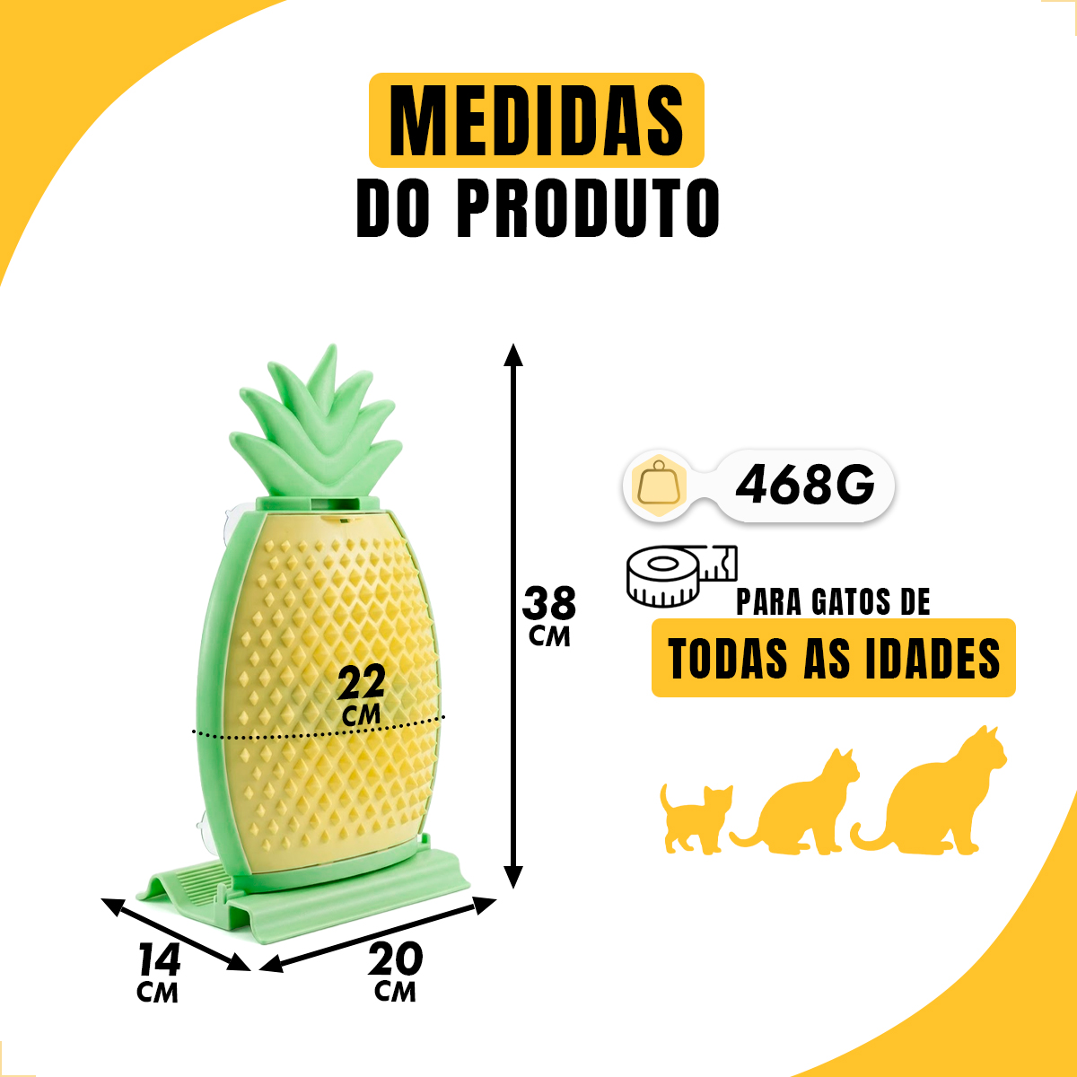 Brinquedo Massageador coçadinha Abacaxi Gatos FOFOS — foto 2