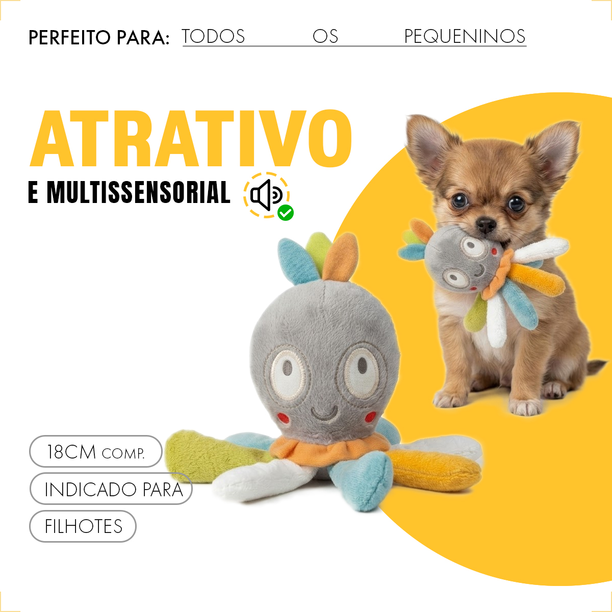 Brinquedo de Pelúcia para Filhotes - POLVO — foto 5