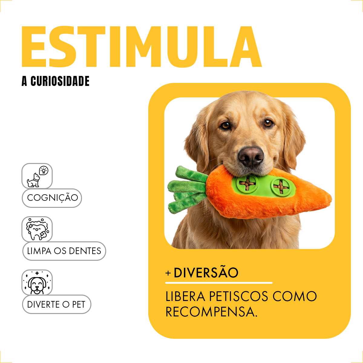 Brinquedo Pelúcia Pet Porta Petiscos Vegetais AFP - CENOURA — foto 3