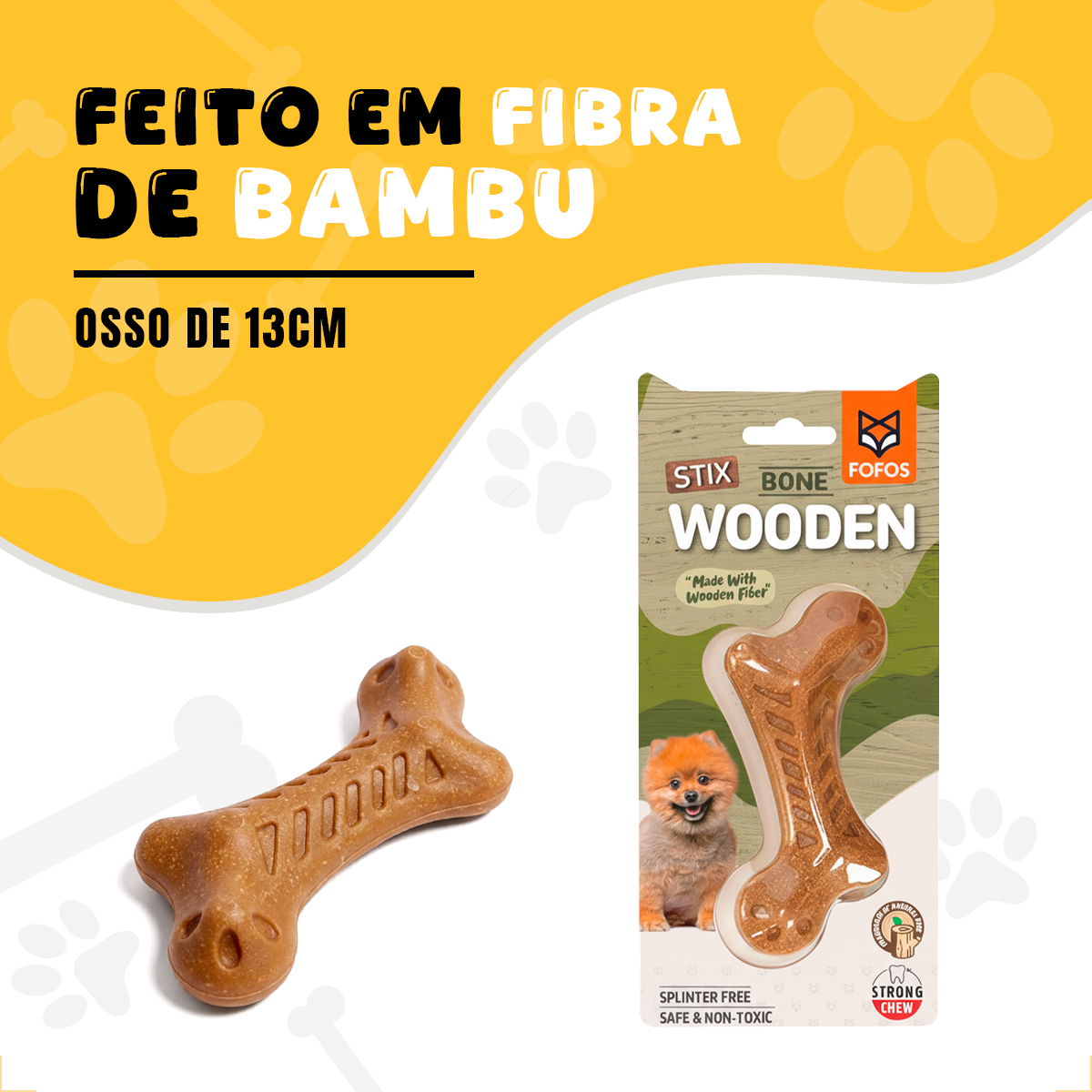 Osso Pet Cães Médios e Grandes Bambu FOFOS - Osso Lados — foto 2