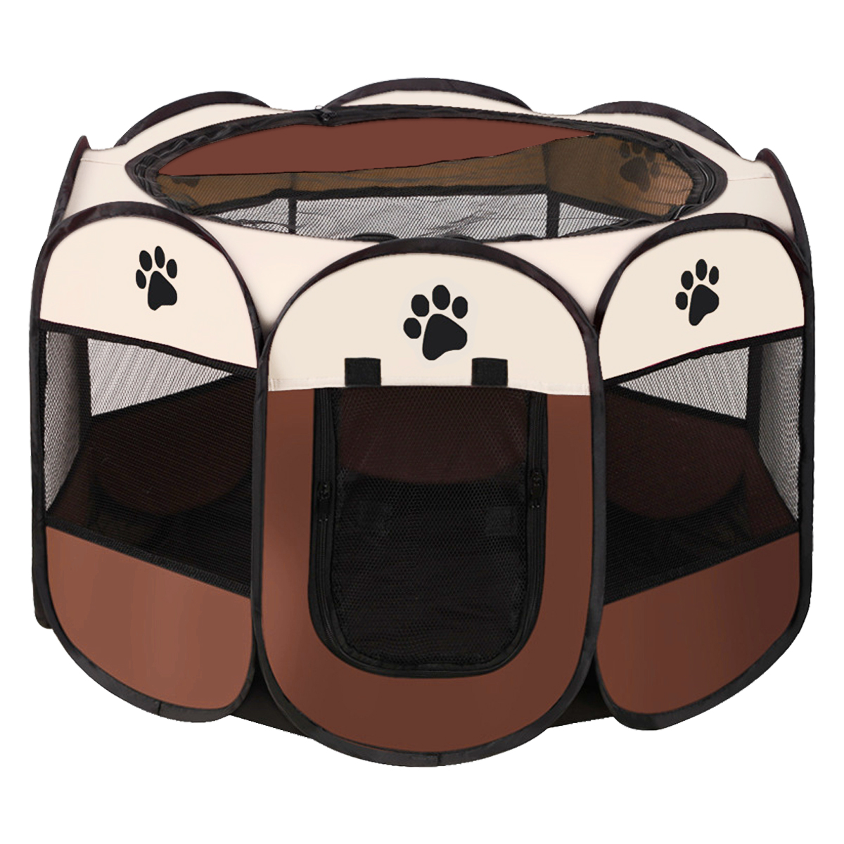 Cercadinho Pet Portátil Dobrável G 114cm - Marrom